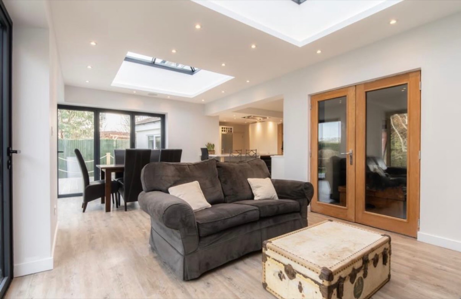 Open-plan living space extension with natural light